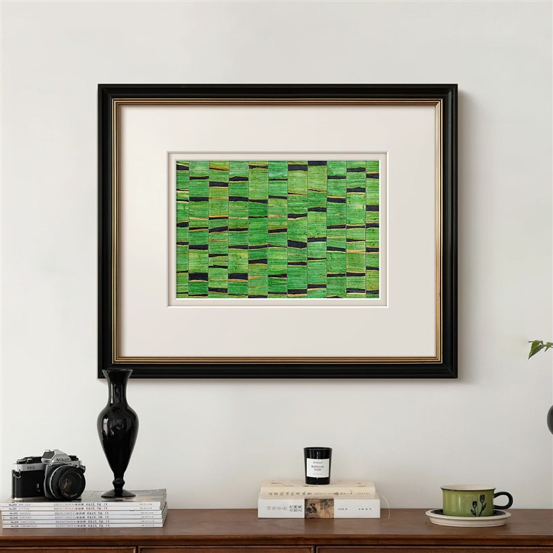 梯田》手工编织睡莲茎叶立体实物画E高级感法式中古风客厅玄关挂