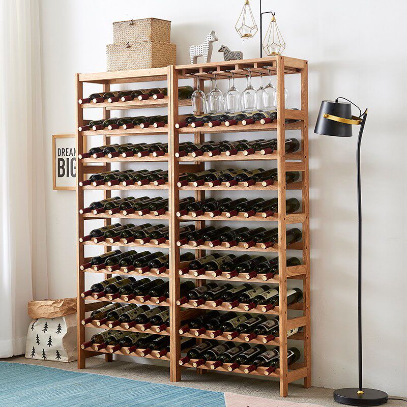 实木红酒架子展i示架商用酒柜酒杯架家用斜放落地葡萄酒格悬挂木