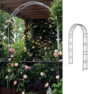 花藤甜梦铁艺小型拱门架藤月庭院欧月花架阳台铁线V莲爬藤架花支