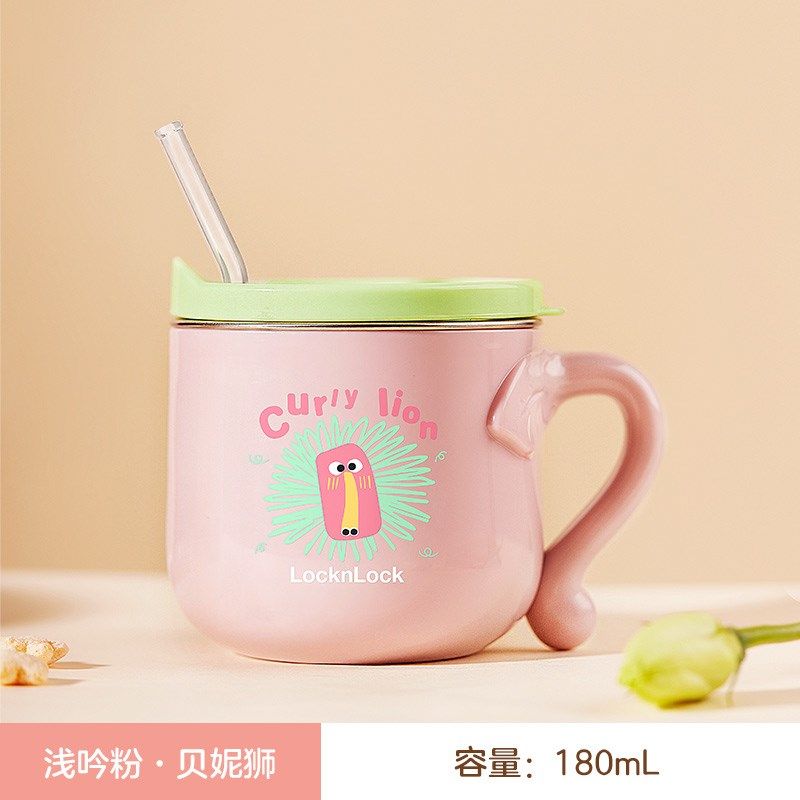 牛奶杯儿童刻度防摔不锈钢吸管杯喝奶的T杯子带盖酸奶杯