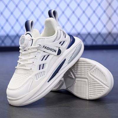 儿童小白鞋学生夏季2025新款男童鞋子大童板P鞋春秋网面透气运动