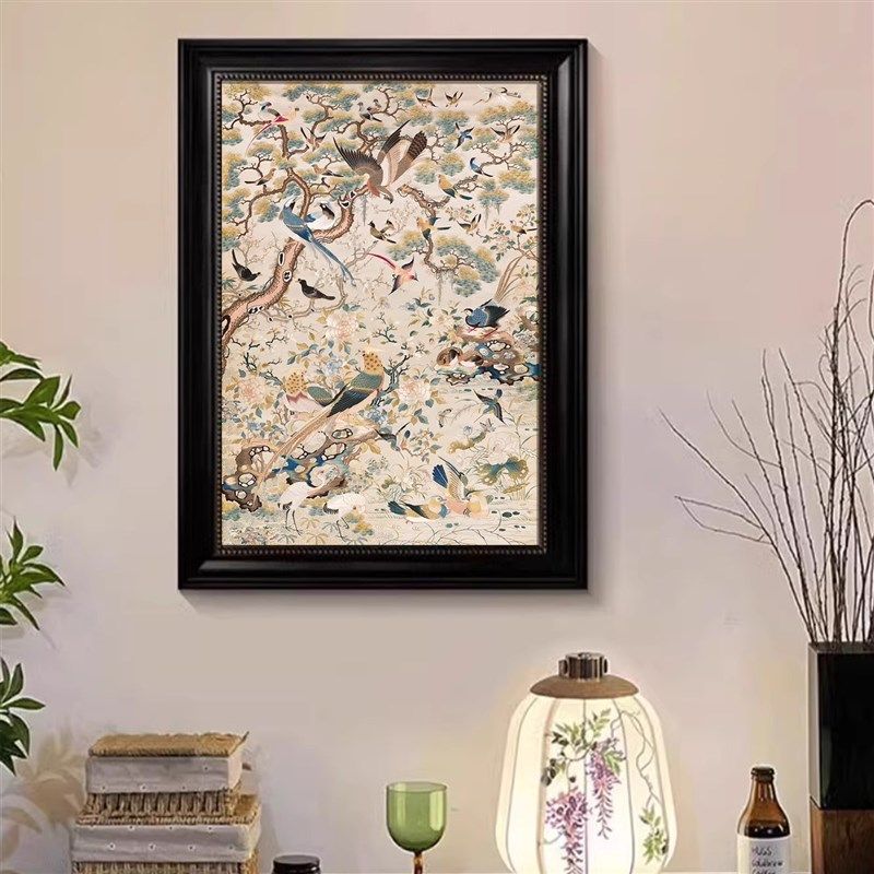 法式中国风d仙鹤高级感摆画客厅沙发背景墙装饰画卧室床头艺术挂,家居饰品,现代装饰画,淘宝优惠券,粉丝福利购,淘宝优惠卷