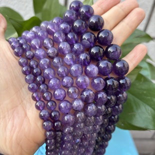 天然原矿乌拉圭紫水晶散珠子diy手工编织串珠材料手链项链手串珠