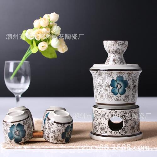 甄选日式陶瓷 和风酒具套装7件套礼品套装温酒器陶瓷酒具套装酒酒