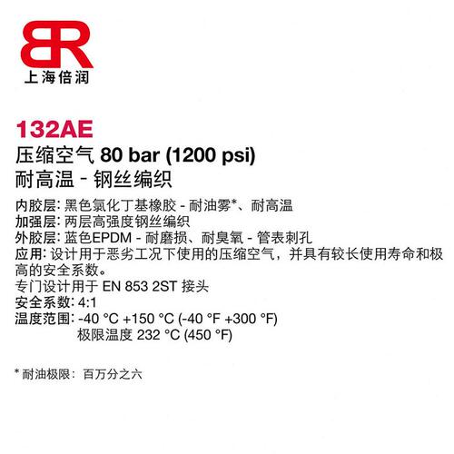 甄选压缩空气储能技术专用Alfagomma 132AE耐超压温压缩空气软管