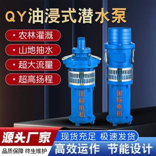 高品质油浸泵铸铁抽水泵QY大流量高扬程水泵农林灌溉高效耐用潜水