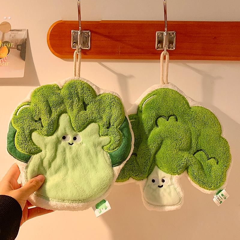 创意蔬菜擦手巾挂式可爱卫生间吸水速干毛巾手帕厨房不发臭搽抹布