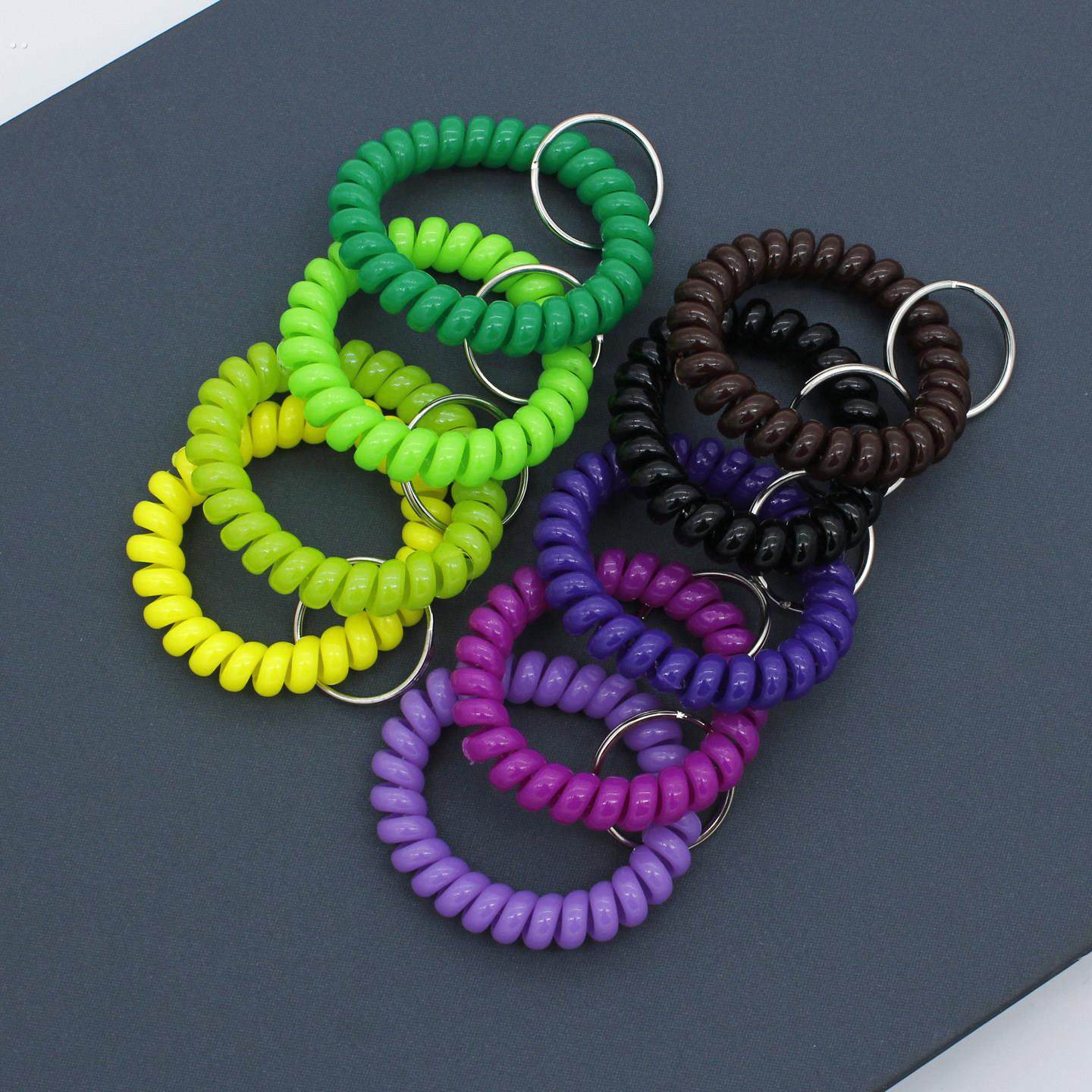 简约塑胶弹簧圈绳浴室更衣柜电话线钥匙扣挂牌手环发圈防丢钥匙扣,节庆用品/礼品,钥匙扣,淘宝优惠券,粉丝福利购,淘宝优惠卷