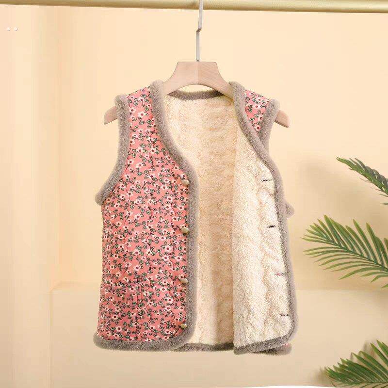 妈妈加绒加厚马甲棉衣外套秋冬装新款中年女装奶奶背心棉服中老年