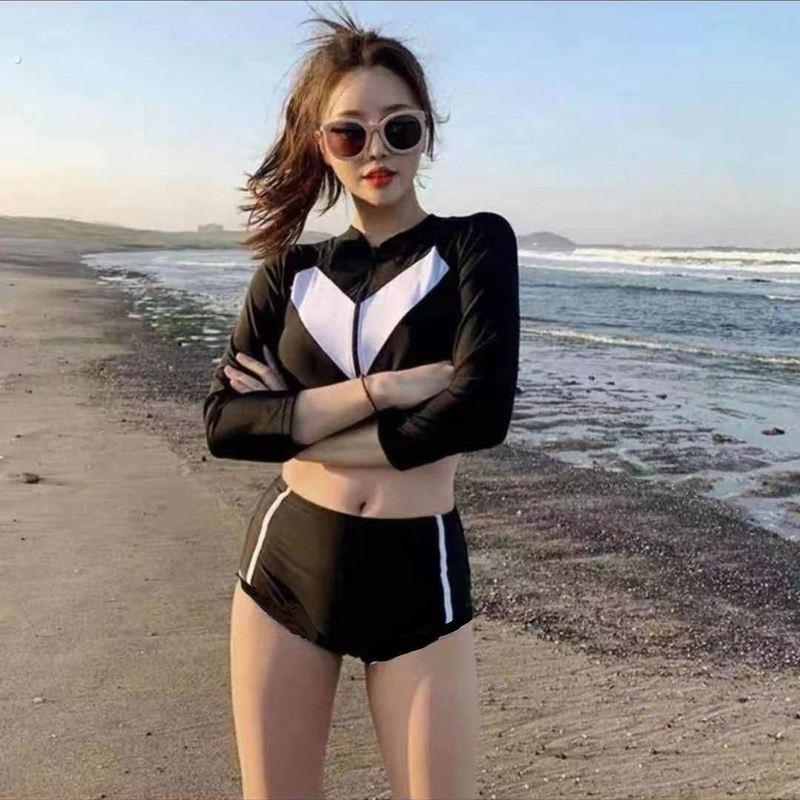 水上乐园泳衣罩衫三件套海边度假泳装女高级感遮肚子显瘦分体保守
