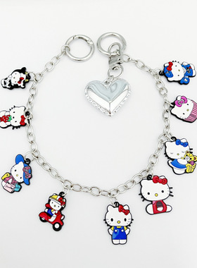 包包挂件双扣链挂件合金三丽鸥hellokitty吊坠手链饰品
