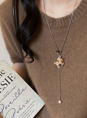 木质小马吊坠项链女2026新款百搭