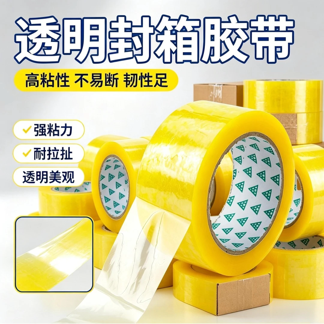 透明胶带快递打包封箱胶带大卷封口包装宽胶布整箱封装胶带纸