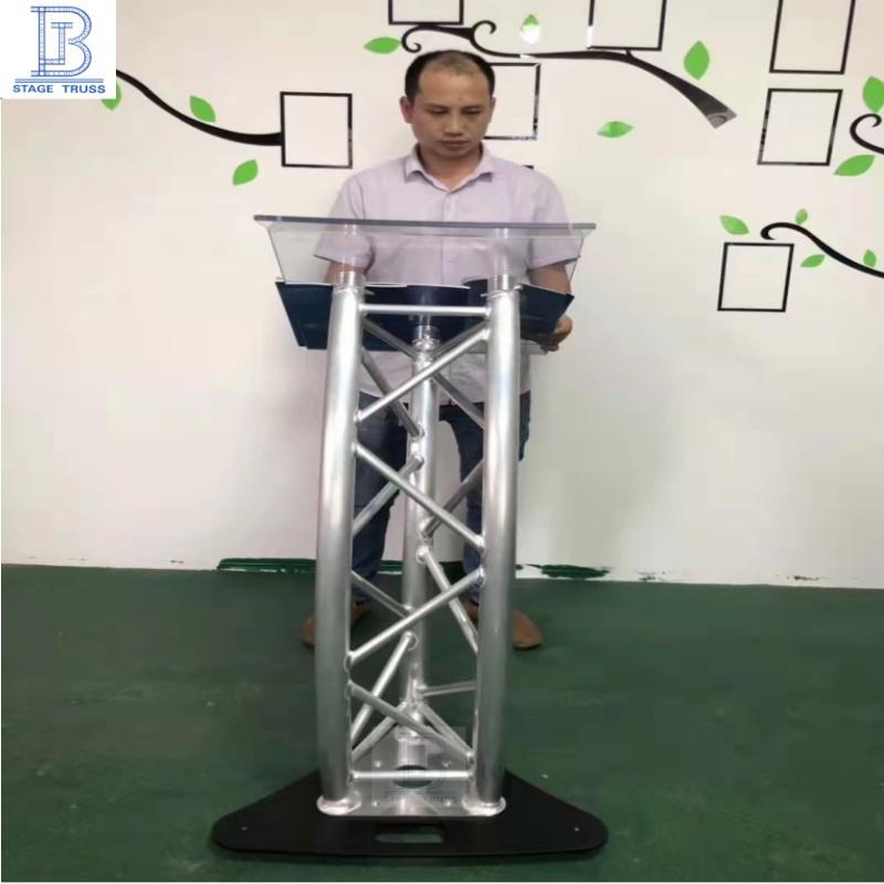 学校演讲台三角铝架讲台个性独立接待接台落地展示Truss