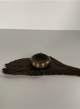 侘寂风小干泡茶盘l茶托茶海功夫茶具千年阴沉木乌木实木壶承杯托