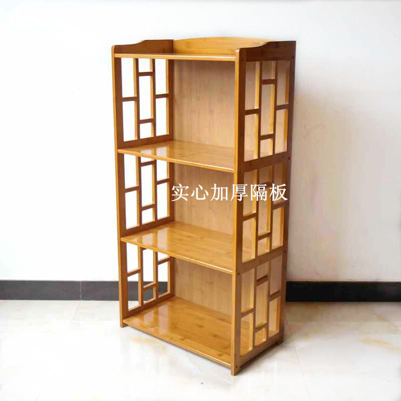 楠竹置物架竹书架储物p柜实木多层厨房架落地搁物架简易书柜收纳