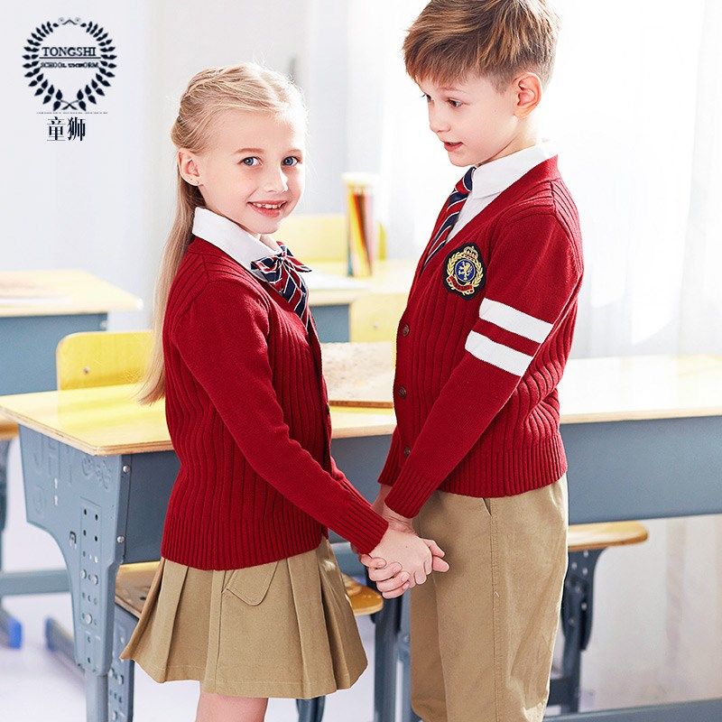 新款幼儿园园服春秋装韩国v小学生校服班服套装儿童英伦学院风定