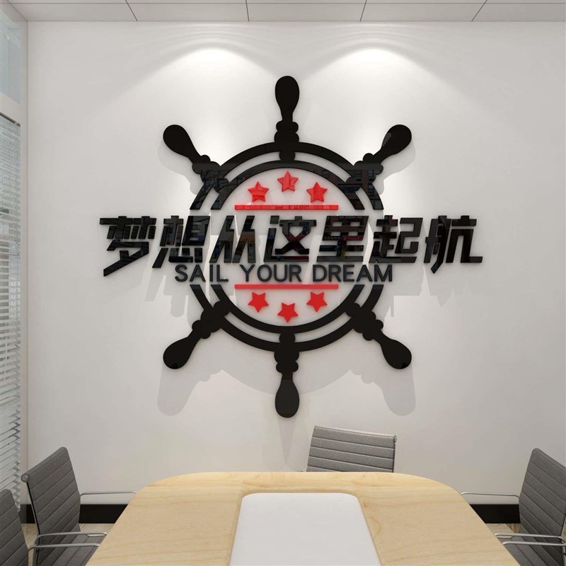 办公室墙面装饰会议公司背景企业文化区激L励志标语设计贴纸画布