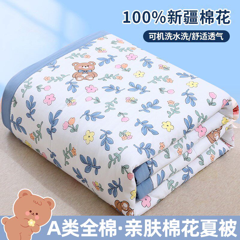 夏季儿童空调被全棉夏被100纯棉双人夏凉被幼儿园U午睡被芯薄被子
