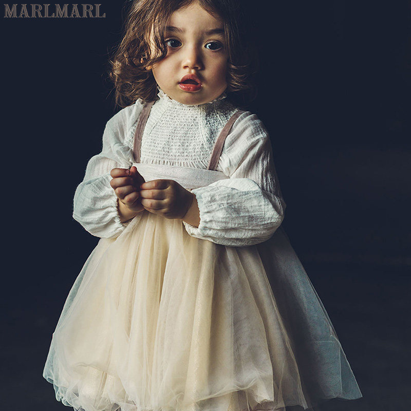 MARLbMARL儿童春夏衬衫女宝公主罩衫刺绣灯笼袖长袖衬衣blouses01
