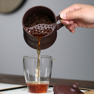 主人杯带隔舱过A滤泡茶杯带盖半月牙杯办公室女士 宜兴紫砂杯男士