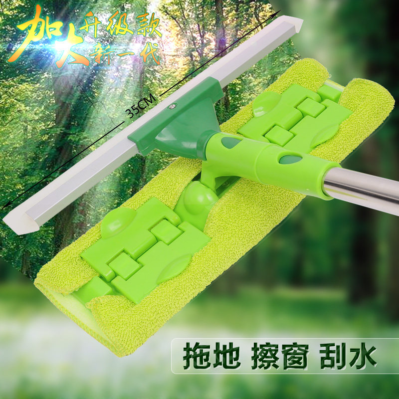 擦玻璃器 双面擦窗器伸缩杆玻璃清洁器硅胶地刮T推水玻璃刮水拖把