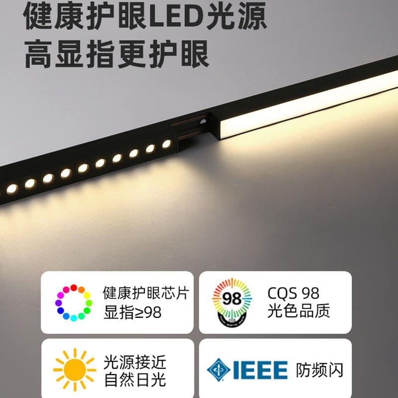磁吸轨道灯超薄明装免吊顶led导轨射灯家用5mm无主灯照明客厅设计