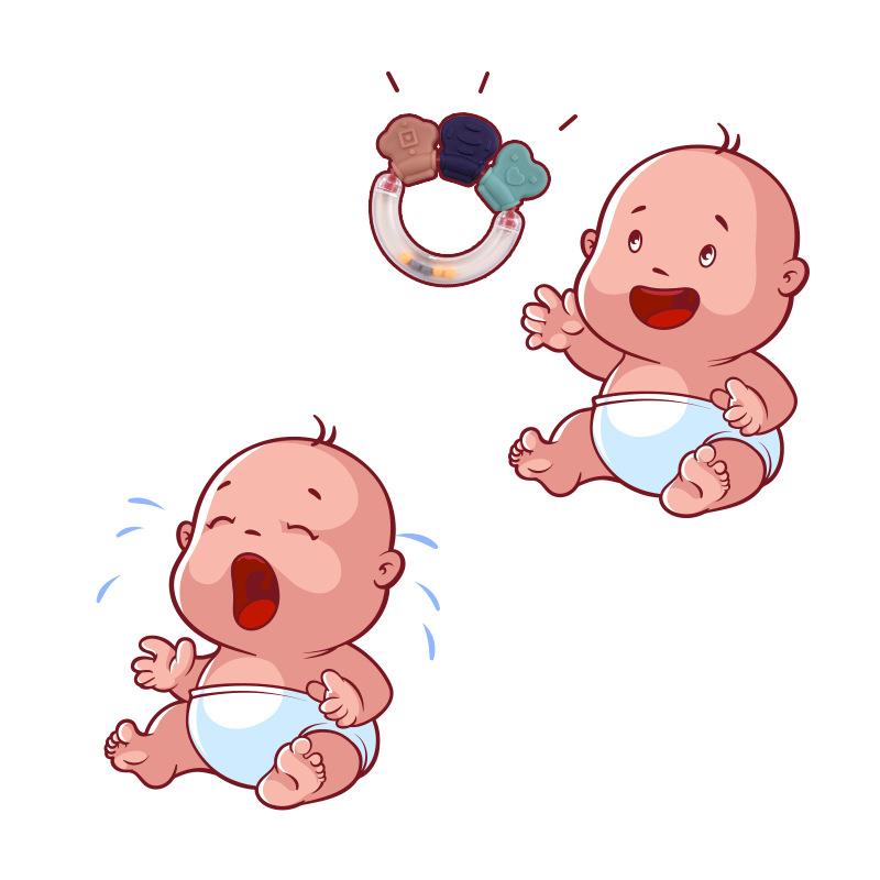 【套装】婴儿玩具牙胶手摇铃水煮咬咬胶磨牙安抚可收纳0-3岁宝宝