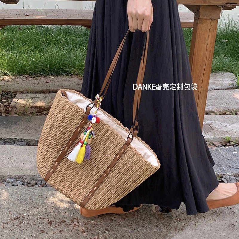 2024夏季新款大容量单肩托特编织C包小众设计休闲度假风沙滩草编,箱包皮具/热销女包/男包,托特包,淘宝优惠券,粉丝福利购,淘宝优惠卷