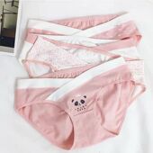 怀J孕期抗菌透气产妇产后裤 低腰托腹纯棉内裆秋季 孕妇内裤 4条装