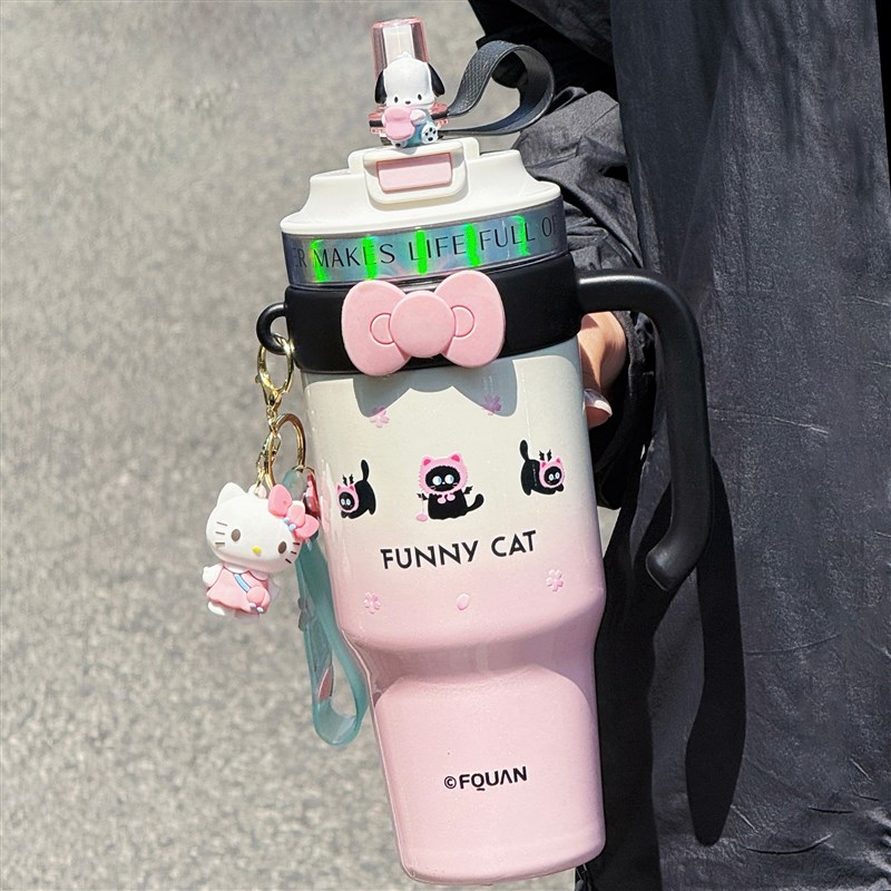 巨无霸冰霸杯女生高颜值保温杯子316不锈钢学生桌W面超大容量水杯