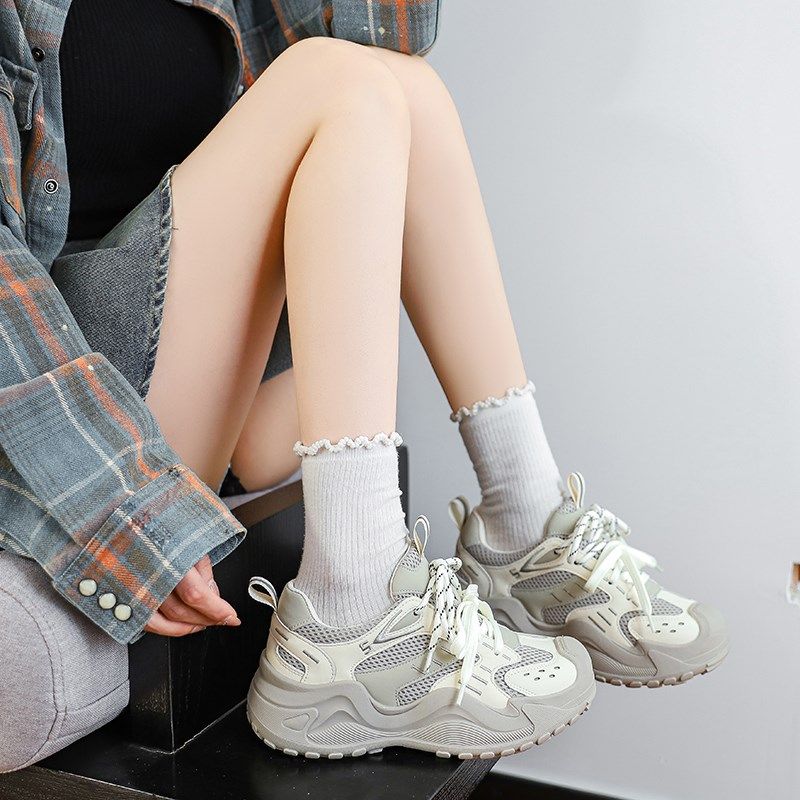 爆款厚底老爹鞋女2m025年春季新款小个子增高鞋透气超火户外运动,女鞋,老爹鞋,淘宝优惠券,粉丝福利购,淘宝优惠卷