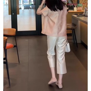 小个子显X高显瘦八分 新中式 国风缎面醋酸直筒裤 女夏薄款 2025新款
