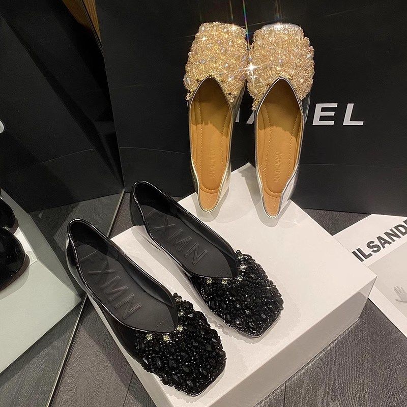 百搭方头晚晚g鞋方跟春秋季瓢鞋平底鞋软底皮豆豆女鞋气质浅口单,女鞋,浅口单鞋,淘宝优惠券,粉丝福利购,淘宝优惠卷