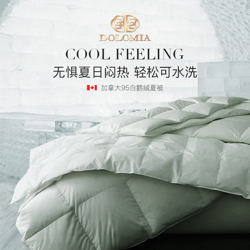 Dolomiea白鹅绒羽绒夏被可水洗机洗轻薄空调被薄款被子被芯夏凉被