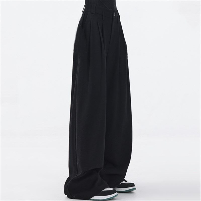 新款男士宽松春秋西裤直筒裤帅气休闲高级M感长裤抗皱免烫阔腿裤,男装,休闲裤,淘宝优惠券,粉丝福利购,淘宝优惠卷