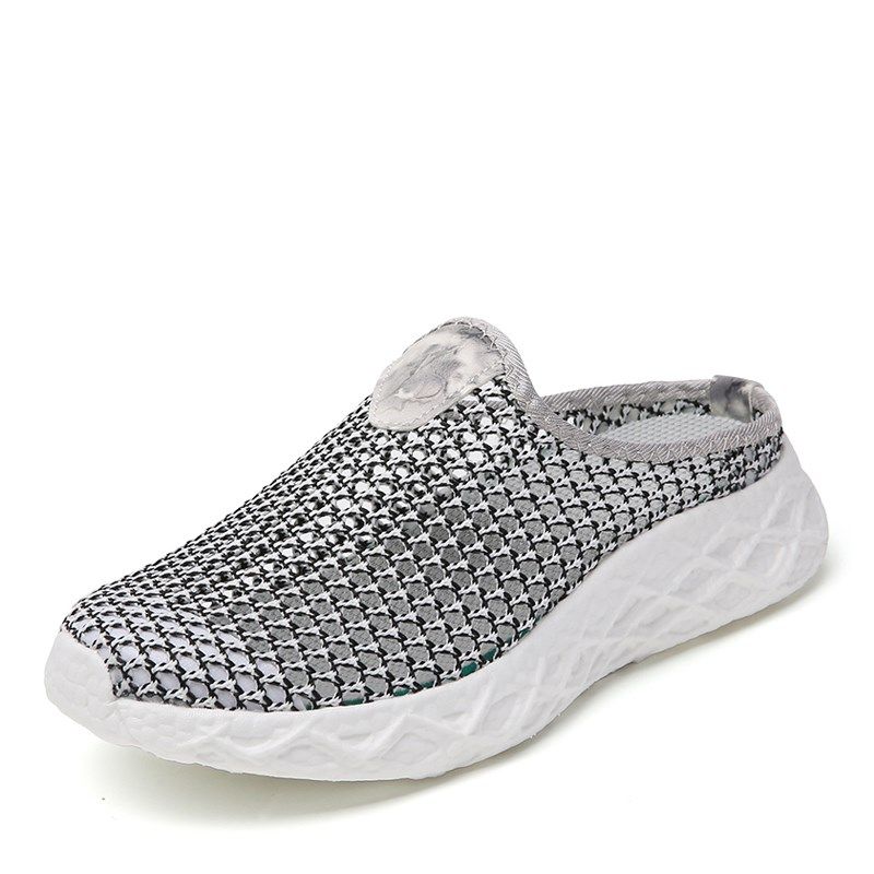 包头半拖鞋女夏外穿2025新w款透气网面拖鞋软底大码41到43妈妈凉,女鞋,包头拖,淘宝优惠券,粉丝福利购,淘宝优惠卷