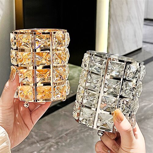 收纳玻璃笔筒桌面化妆台眉笔w彩妆大容量水晶化妆刷收纳筒刷具收