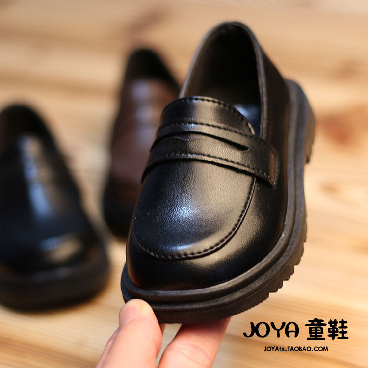 宝宝小皮鞋d女1-2-3-6-11岁软底女宝儿童鞋子春秋季一脚蹬男童单