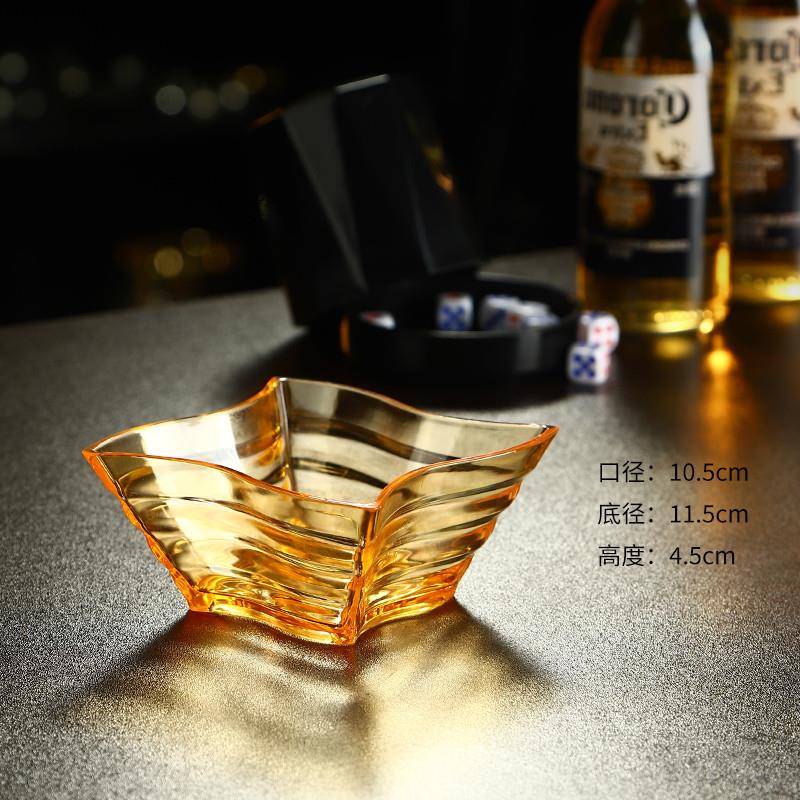 新品酒吧KTV小吃碟分格水果拼盘加厚铁艺架零食碟塑料水果碟干果