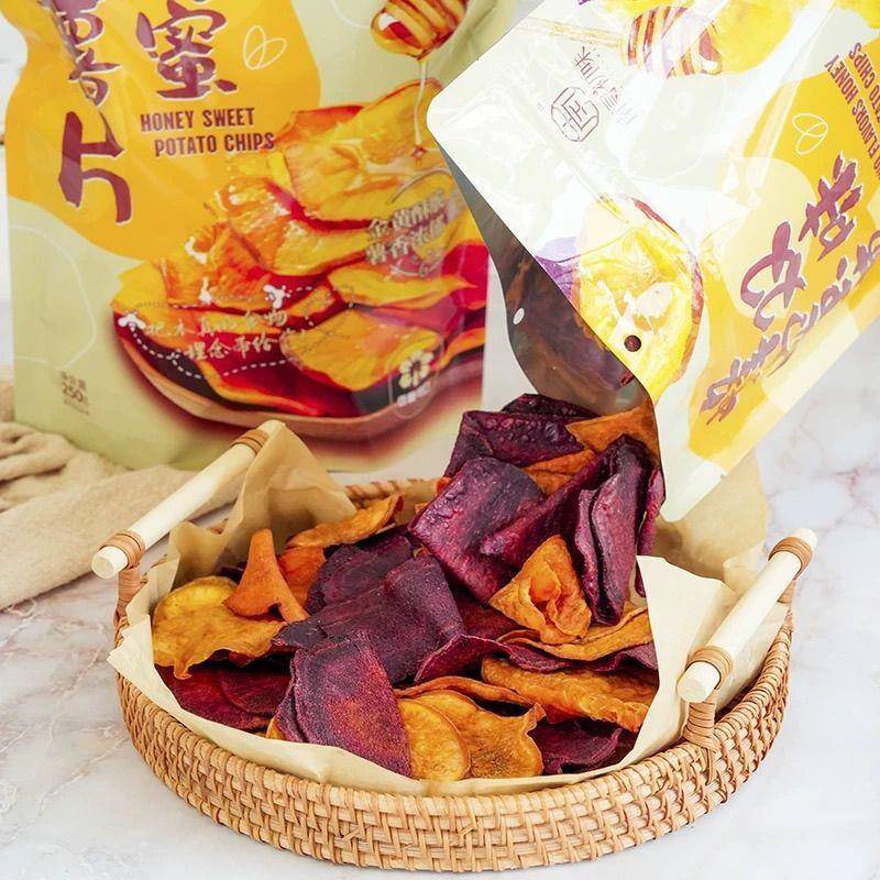 南寻初味红薯片袋装休闲零食办公室地瓜片香脆解馋零食双味紫薯片