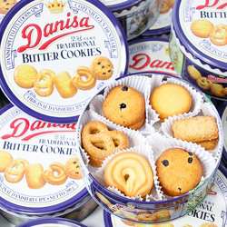 极速Danisa皇冠丹麦曲奇200g/368g铁罐礼盒装儿童早餐零食饼干下