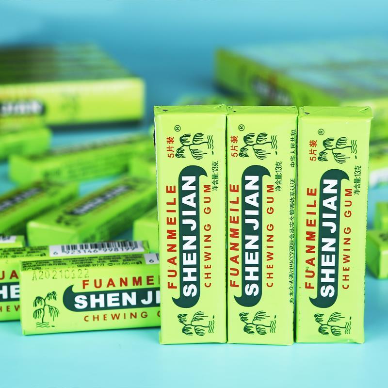 神剑牌薄荷味口香糖泡泡糖清新口气5片20条盒装100片糖果零食校园