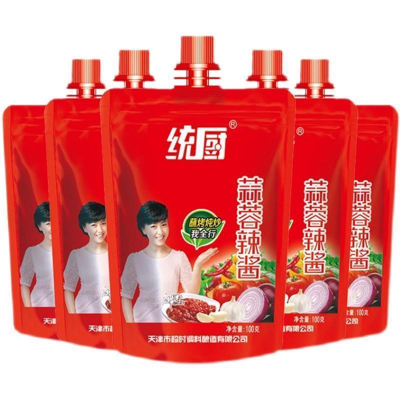 统厨蒜蓉辣酱100g*5袋东北百搭蒜蓉酱美味辣椒酱拌面用酱天津家用