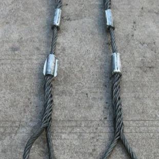 手工插编头加机器压制钢丝绳吊索具起重工具拖车绳吊车钢丝垒德株