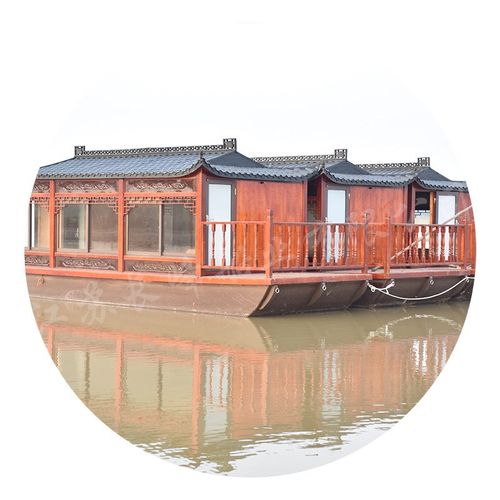 木船画舫船公园电动游船8米中式水上船屋景区水上观光仿古实木船