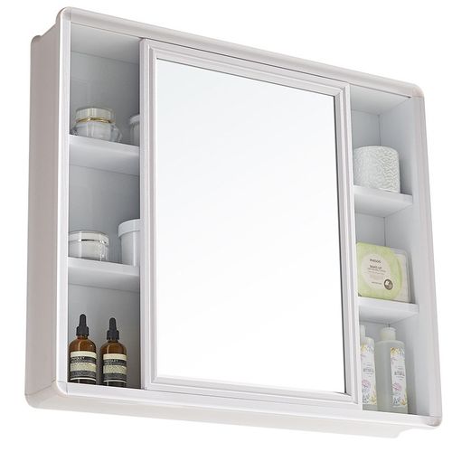 浴室镜柜卫生间镜子带置物架洗漱镜挂墙式单独储物推拉厕所洗新品