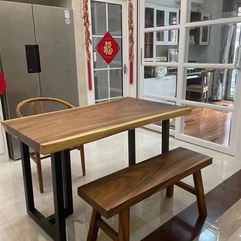 南美胡桃木实木大板桌 餐桌 办公桌茶桌I 书桌会议桌 各种尺寸都