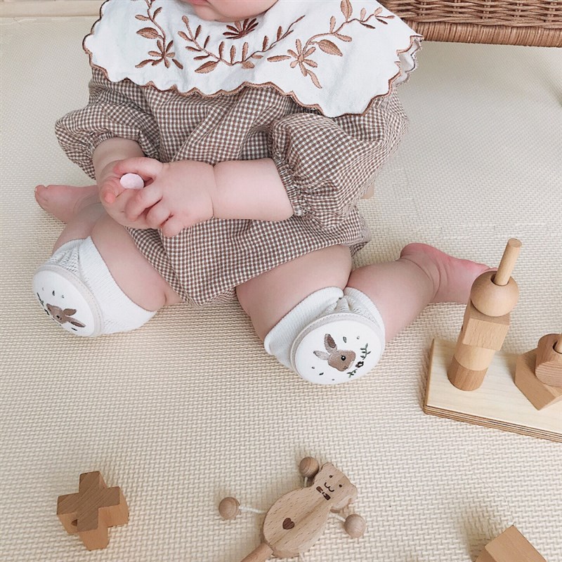 宝宝爬行软护膝套幼儿婴儿防摔防磕碰H透气棉儿童膝盖保护袜套跪