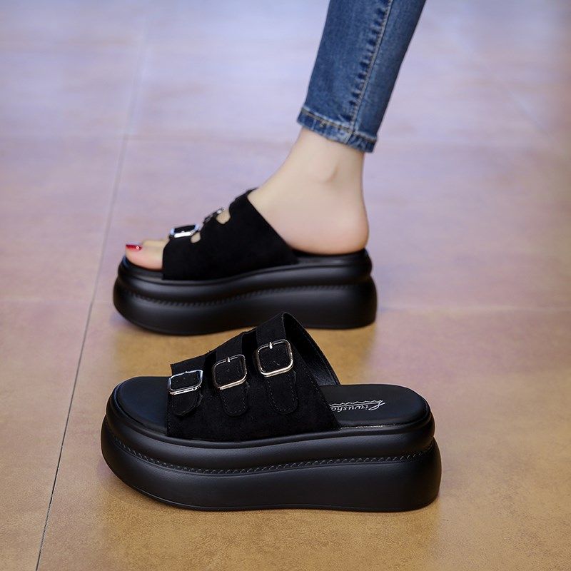 厚底凉拖鞋女夏外穿2025新款时尚女G士增高小个子松糕高跟休闲沙,女鞋,一字拖,淘宝优惠券,粉丝福利购,淘宝优惠卷